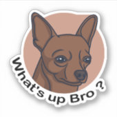 Sticker Quoi de neuf Bro Chihuahua, Drôle Citation Chien (Devant)