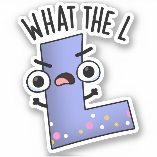 Sticker Quoi L Funny Letter L Pun (Devant)