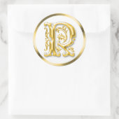 Sticker R rond initial en or (Sac)