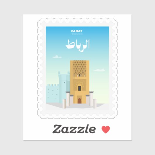 Sticker Rabat Maroc Timbre-Poste Voyage (Feuille)