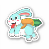 Sticker Rabbit avec carotte comme fusée (Devant)