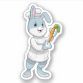 Sticker Rabbit comme cuire à la carotte (Devant)