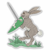 Sticker Rabbit de guerrier médiéval (Devant)