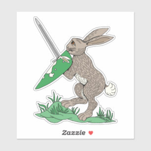 Sticker Rabbit de guerrier médiéval