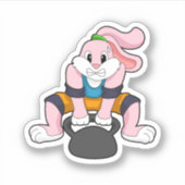 Sticker Rabbit en forme avec Dumbbell.PNG (Devant)