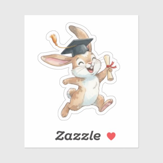 Sticker Rabbit Graduation (Feuille)