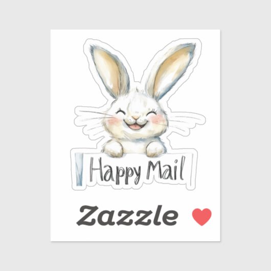 Sticker Rabbit, Happy Mail, (Feuille)