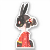 Sticker Rabbit Mask Kimono Girl – Dark Kawaii (Devant)