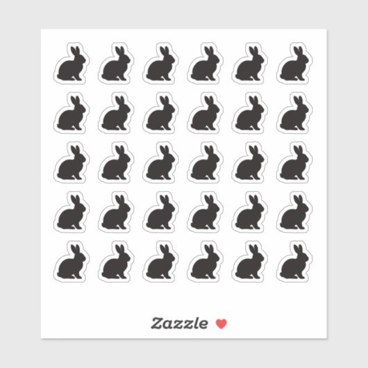 Sticker Rabbit Wedding Place Card Food Meal Menu Choice (Feuille)