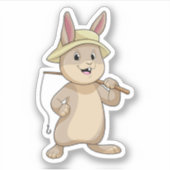Sticker Rabin comme Fisher avec canne à pêche (Devant)