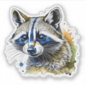 Sticker Raccoon à l'aquarelle (Devant)