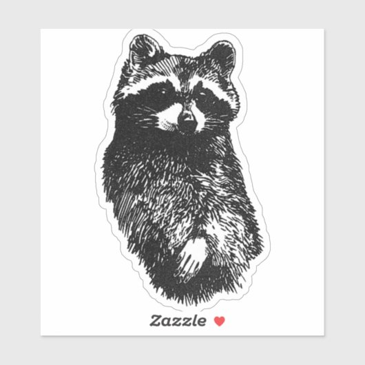Sticker Raccoon convivial (Feuille)