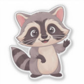 Sticker Raccoon Cute Kawaii - Frie Forêt Adorable (Devant)