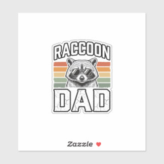 Sticker Raccoon Dad Vintage Engraving Retro Vector Design_