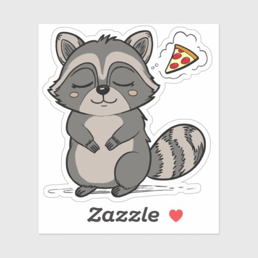 Sticker Raccoon Dream - Pizza ! (Feuille)