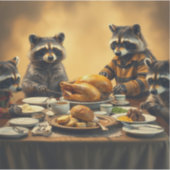 Sticker Raccoon Family Thanksgiving (Devant)