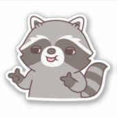 Sticker Raccoon Finger Gun Geste Main Gesture Drôle (Devant)