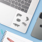 Sticker Raccoons (Ordinateur portable avec iPhone)