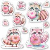 Sticker Raccoons mangeant des noix de muscade (Devant)