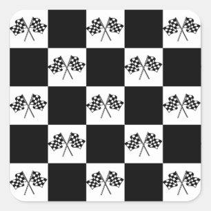 Sticker Race Auto Racing Gecontroleerde vlag Vlag