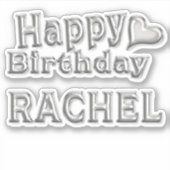 Sticker Rachel Happy Birthday (Devant)