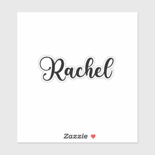 Sticker Rachel Nom - Calligraphie manuscrite (Feuille)