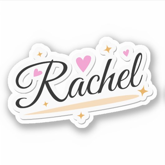 Sticker Rachel nom joli design (Devant)