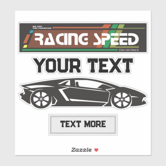 Sticker Racing Speed Car Design – Fast Motorsport Performa (Feuille)