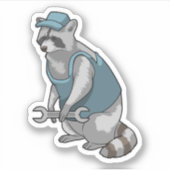 Sticker Racoon comme artisan avec une clé (Devant)