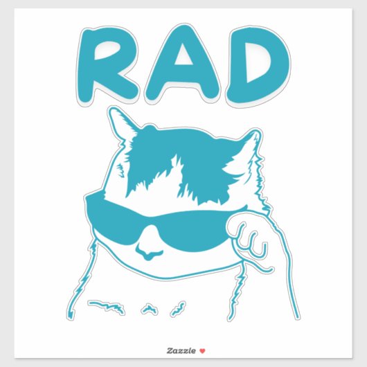 Sticker rad cat (Feuille)