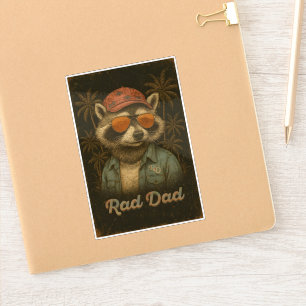 Sticker Rad Papa Drôle Bonne Fête des pères Vintage