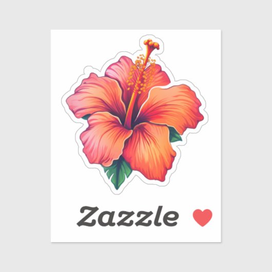 Sticker Radiance tropicale : Hibiscus flamboyant (Feuille)