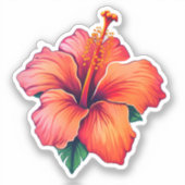 Sticker Radiance tropicale : Hibiscus flamboyant (Recto)