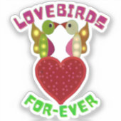 Sticker Radiant Lovebirds Heart Design  (Recto)