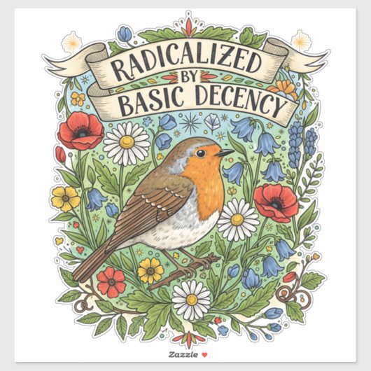 Sticker Radicalisé par l'esthétique de la décence élémenta (Feuille)
