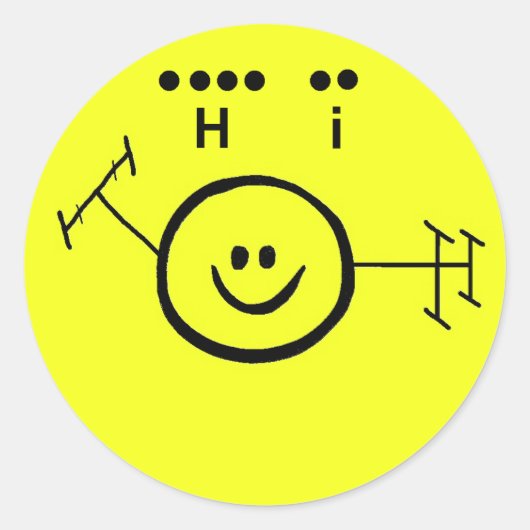 Sticker radio jambon + "Hi" dans Morse Code (Devant)