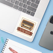 Sticker Radio rétro (Ordinateur portable avec iPhone)