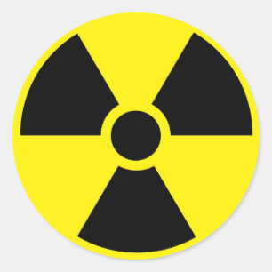 Sticker radioactief symbool