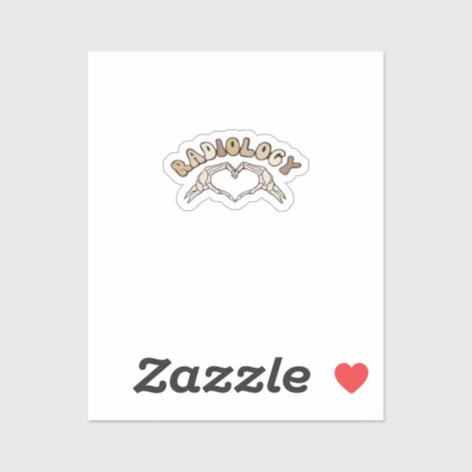 Sticker Radiologie Squelette Coeur Mains Classique (Feuille)