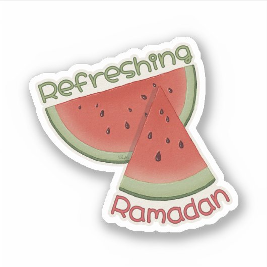 Sticker Rafraîchir la pastèque du Ramadan (Devant)