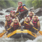Sticker Rafting d'eau vive pour singes capucins aventurier (Devant)