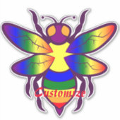 Sticker Rainbow Bee Thunder_Cove (Devant)