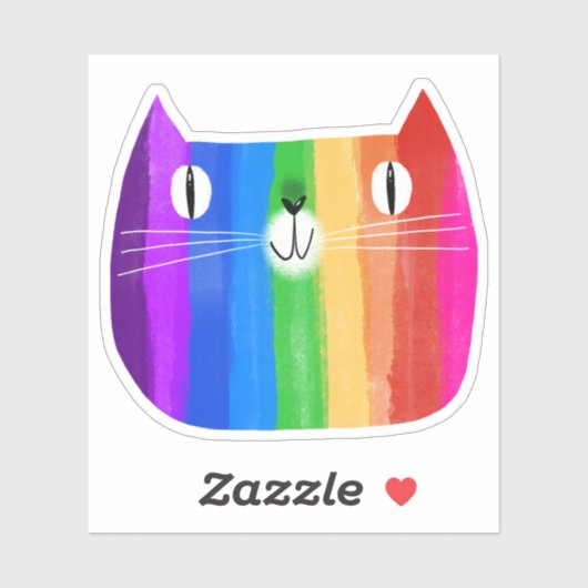 Sticker Rainbow Cat (Feuille)