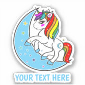 Sticker Rainbow Celestial Blue Moon & Stars Unicorn (Devant)