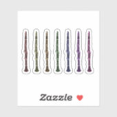 Sticker Rainbow Clarinet Design for Musicians (Feuille)
