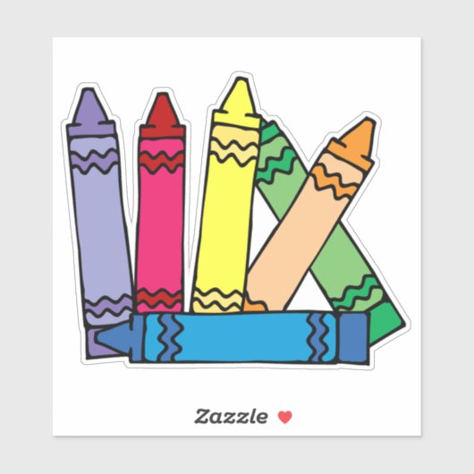 Sticker Rainbow Crayons (Feuille)