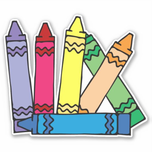 Sticker Rainbow Crayons (Devant)