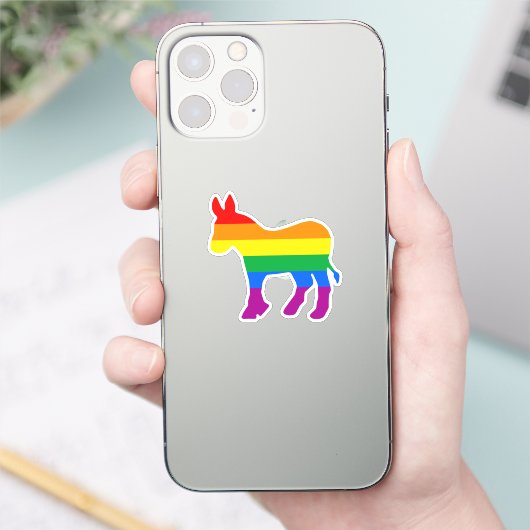 Sticker Rainbow Democrat (Téléphone)