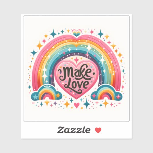 Sticker Rainbow Design Celebrating Love & Positivity (Feuille)