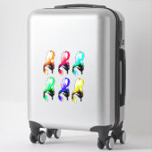 Sticker Rainbow Feather Cancer rubans art (Sur valise)